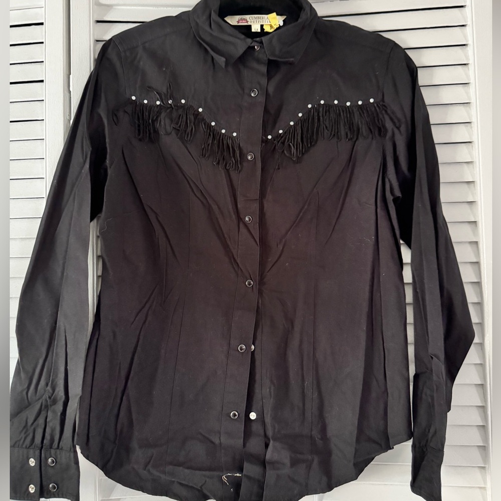 Cumberland Outfitters brand , Size M , 100% cotton black long sleeve shirt